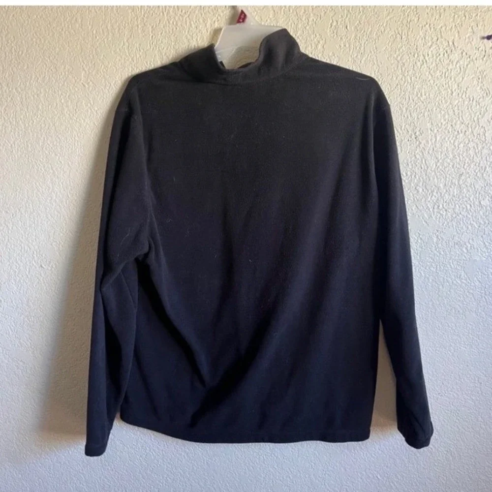 Eddie Bauer Mens‎ XL Black Quarter Zip Fleece Pullover Jacket Sweater EUC